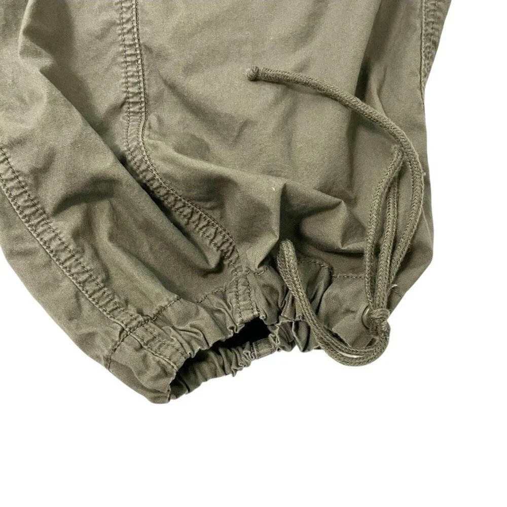 NORMA KAMALI Cropped Cargo Pants Pockets Utility Y2K Army Green size 18 - Picture 5 of 9